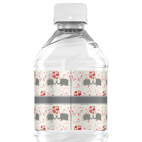 Elephants in Love Water Bottle Label - Back View