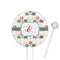 Elephants in Love 5.5" Round Plastic Stir Sticks - White - Single Sided (Personalized)
