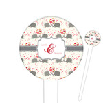 Elephants in Love Cocktail Picks - Round Plastic (Personalized)