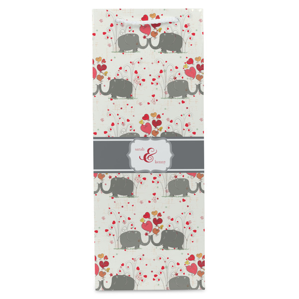 Elephants in Love Wine Gift Bag - Matte - Front