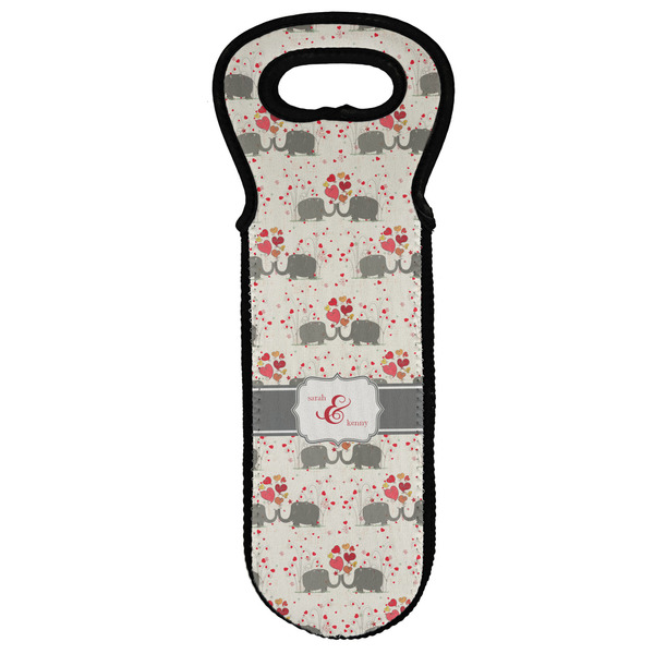 Custom Elephants in Love Wine Tote Bag (Personalized)