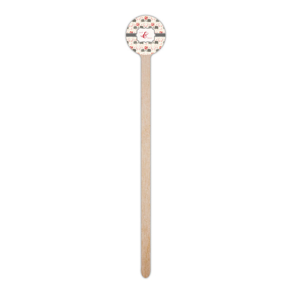 Elephants in Love Wooden 6" Stir Stick - Round - Single Stick