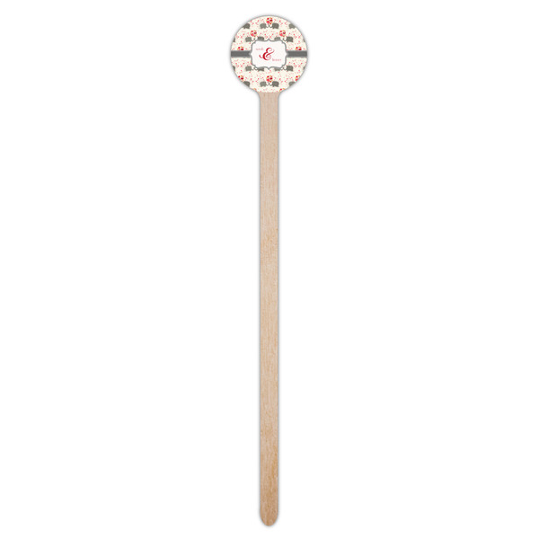 Elephants in Love Wooden 7.5" Stir Stick - Round - Single Stick