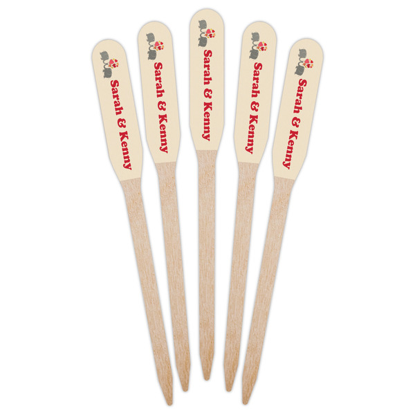 Elephants in Love Wooden Food Pick - Paddle - Fan View