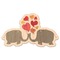 Elephants in Love Wooden Sticker - Main