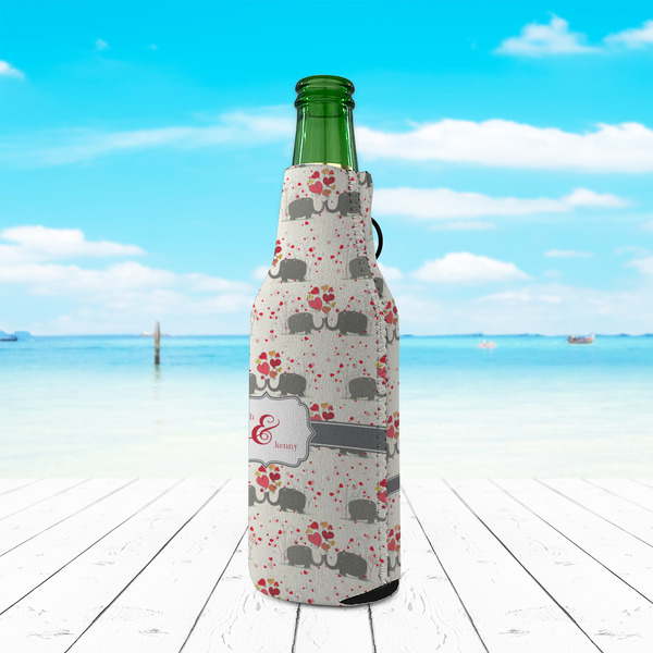 Elephants in Love Zipper Bottle Cooler - LIFESTYLE