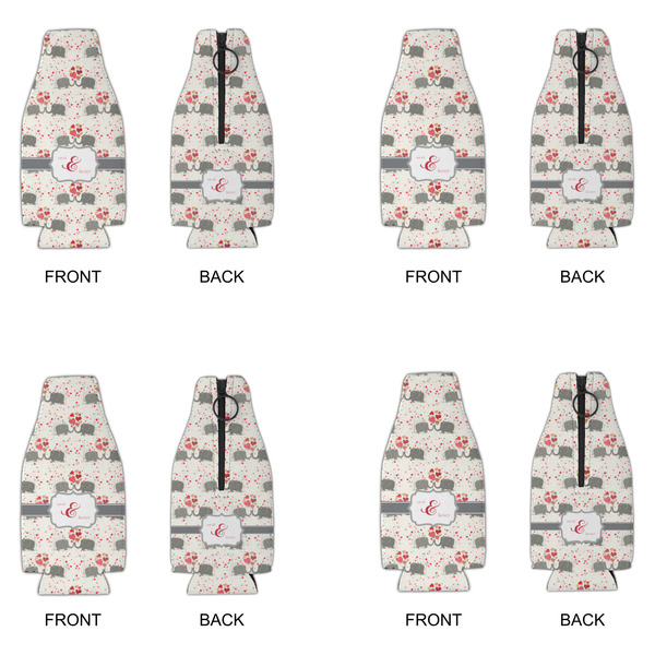 Elephants in Love Zipper Bottle Cooler - Set of 4 - APPROVAL