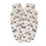 Elephants in Love Zipper Bottle Cooler - Set of 4 (Personalized)