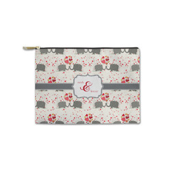 Elephants in Love Zipper Pouch - Small - 8.5"x6" (Personalized)