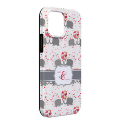 Elephants in Love iPhone Case - Rubber Lined - iPhone 13 Pro Max (Personalized)