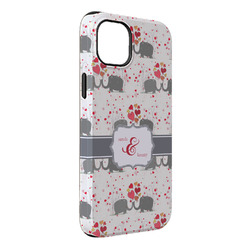 Elephants in Love iPhone Case - Rubber Lined - iPhone 14 Plus (Personalized)