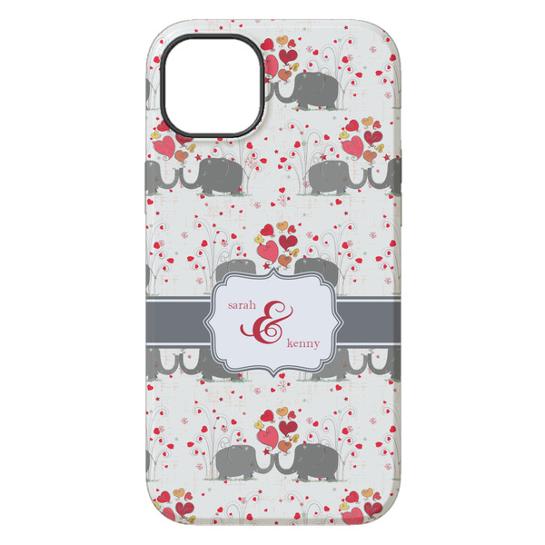 Elephants in Love iPhone 14 Plus Tough Case - Back