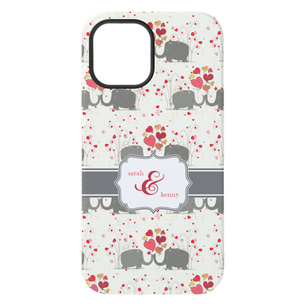 Elephants in Love iPhone 15 Plus Tough Case - Back