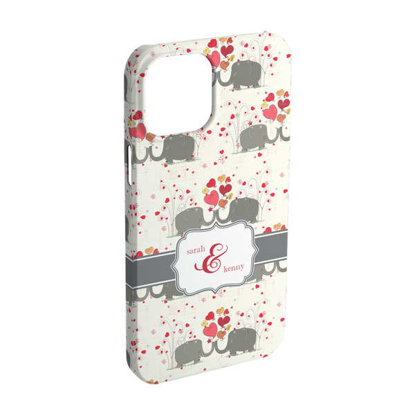 Custom Elephants in Love iPhone Case - Plastic - iPhone 15 Pro (Personalized)