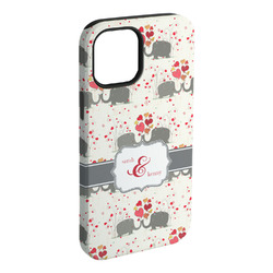 Elephants in Love iPhone Case - Rubber Lined (Personalized)
