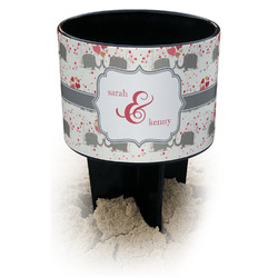 Elephants in Love Black Beach Spiker Drink Holder (Personalized)