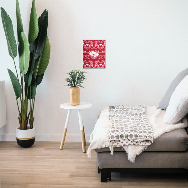 Heart Damask 11x14 Wood Print - In Context