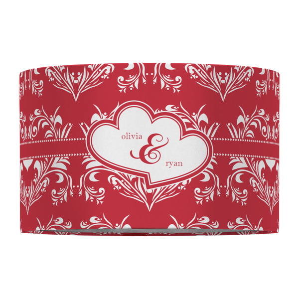 Heart Damask 12" Drum Lampshade - FRONT (Fabric)