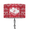 Heart Damask 12" Drum Lampshade - ON STAND (Fabric)