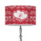 Heart Damask 12" Drum Lampshade - ON STAND (Poly Film)