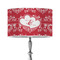 Heart Damask 12" Drum Lamp Shade - Poly-film (Personalized)