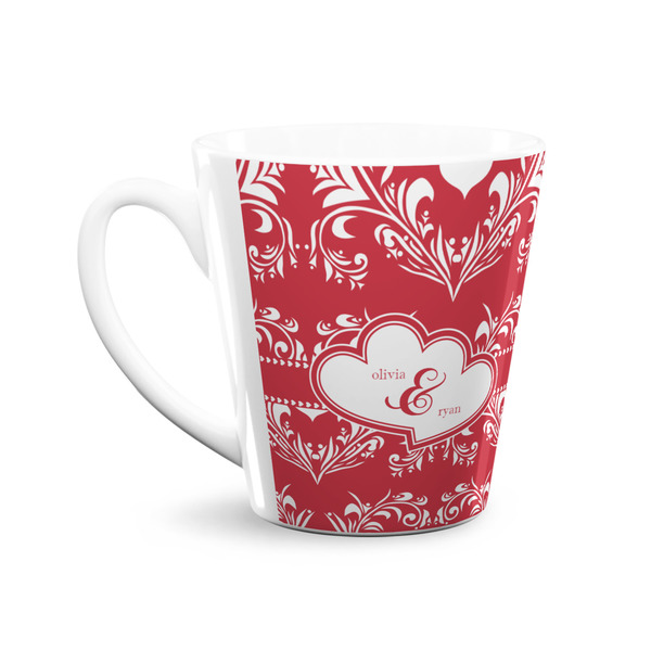 Heart Damask 12 Oz Latte Mug - Front