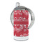 Heart Damask 12 oz Stainless Steel Sippy Cups - FULL (back angle)