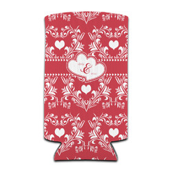 Heart Damask Can Cooler (tall 12 oz) (Personalized)