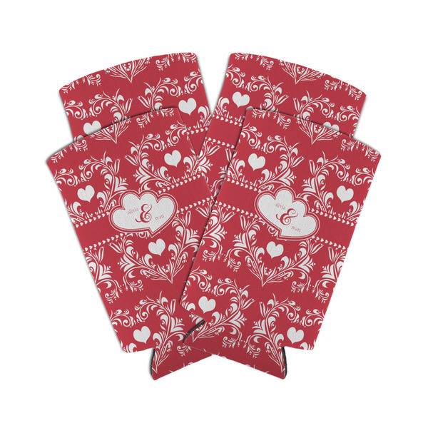 Heart Damask 12oz Tall Can Sleeve - Set of 4 - MAIN
