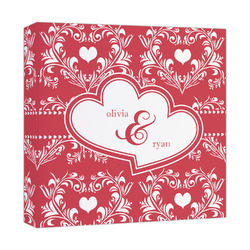 Heart Damask Canvas Print - 12x12 (Personalized)