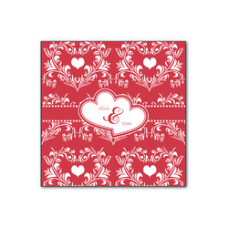 Heart Damask Wood Print - 12x12 (Personalized)