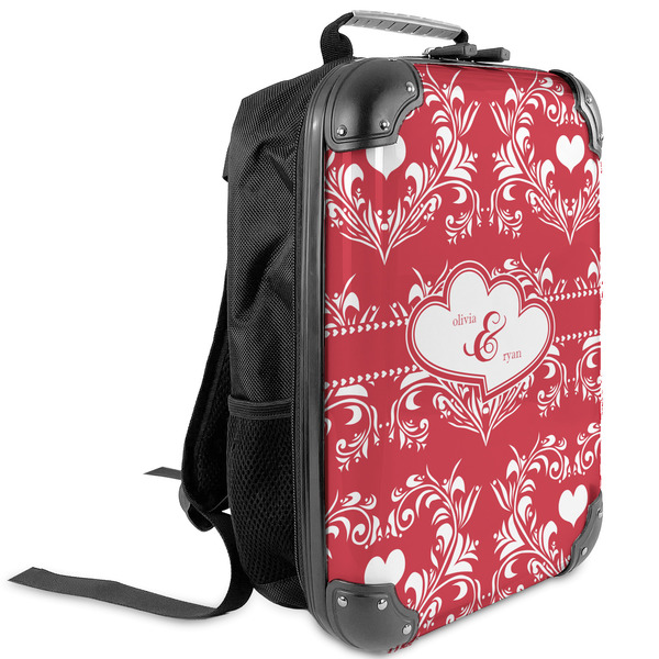 Custom Heart Damask Kids Hard Shell Backpack (Personalized)