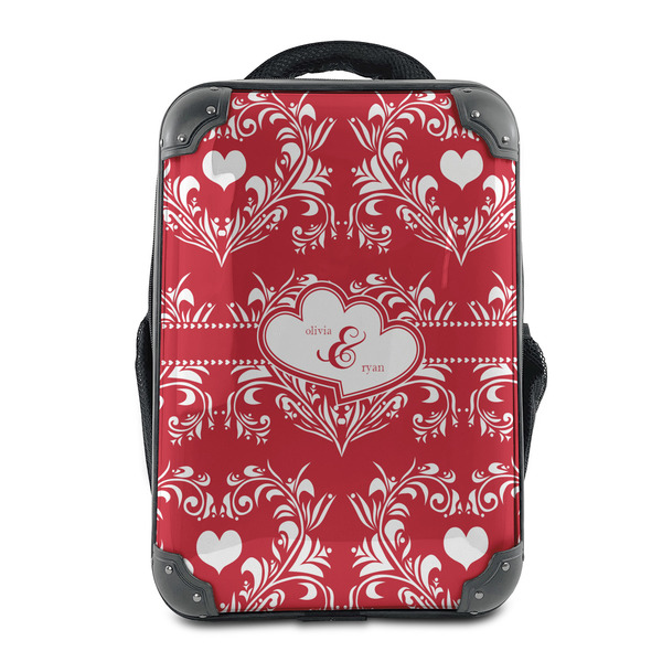 Custom Heart Damask 15" Hard Shell Backpack (Personalized)