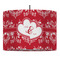 Heart Damask 16" Drum Pendant Lamp - Fabric (Personalized)
