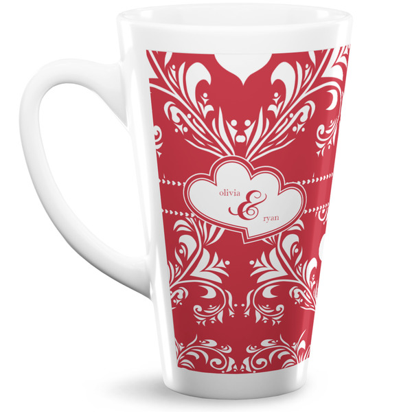 Custom Heart Damask Latte Mug (Personalized)