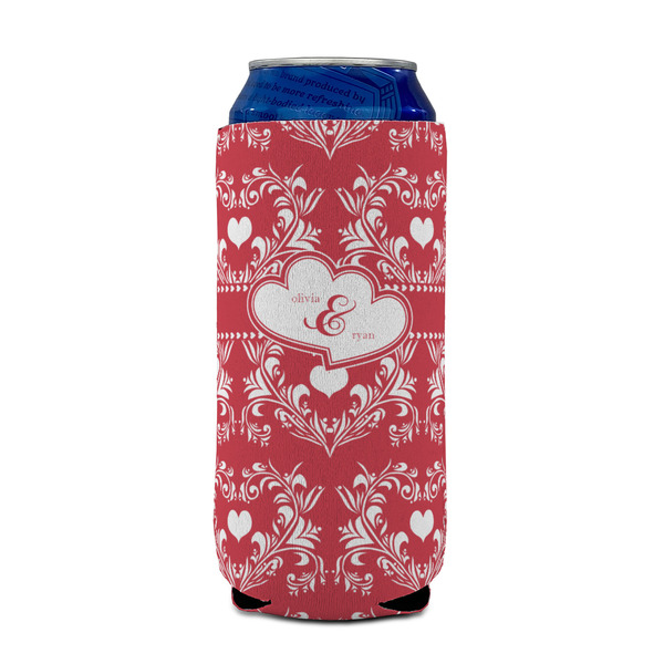 Heart Damask 16oz Can Sleeve - FRONT (on can)
