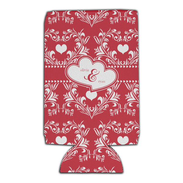 Heart Damask 16oz Can Sleeve - Set of 4 - FRONT
