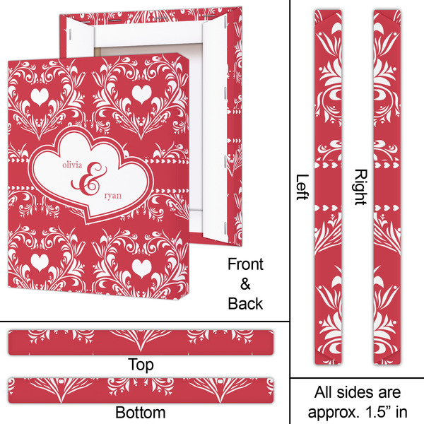 Heart Damask 16x20 - Canvas Print - Approval