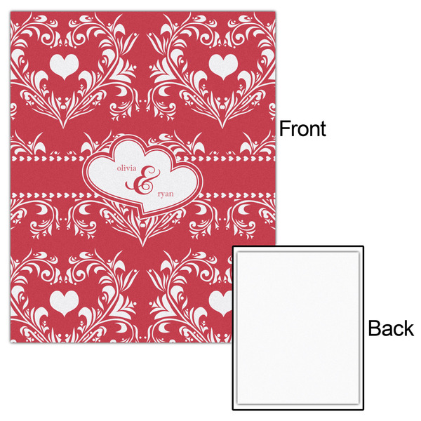 Heart Damask 16x20 - Matte Poster - Front & Back