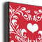 Heart Damask 16x20 Wood Print - Closeup