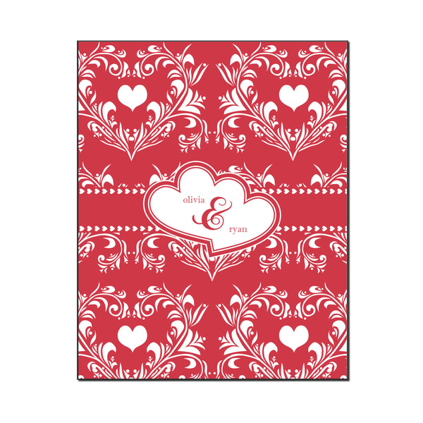 Custom Heart Damask Wood Print - 16x20 (Personalized)