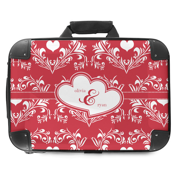Custom Heart Damask Hard Shell Briefcase - 18" (Personalized)