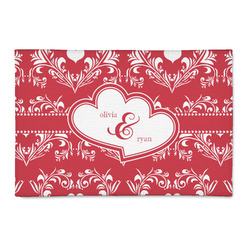 Heart Damask Patio Rug (Personalized)