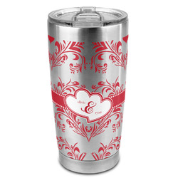 Heart Damask 20oz Stainless Steel Double Wall Tumbler - Full Print (Personalized)