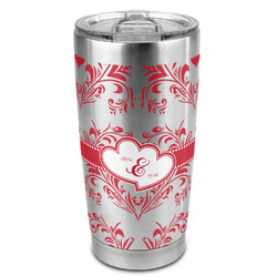 Heart Damask 20oz Stainless Steel Double Wall Tumbler - Full Print (Personalized)