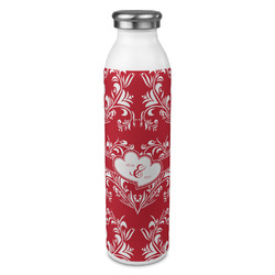 Heart Damask 20oz Stainless Steel Water Bottle - Full Print (Personalized)