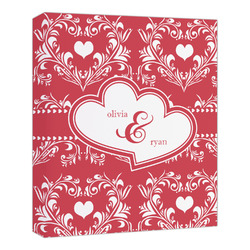 Heart Damask Canvas Print - 20x24 (Personalized)