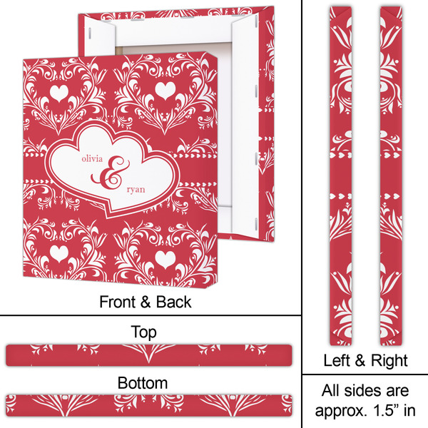 Heart Damask 20x24 - Canvas Print - Approval