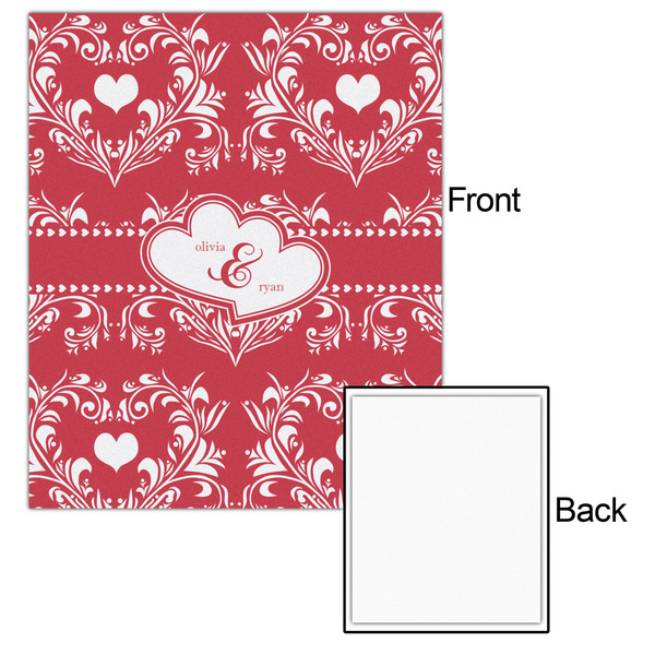 Heart Damask 20x24 - Matte Poster - Front & Back