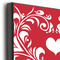 Heart Damask 20x24 Wood Print - Closeup